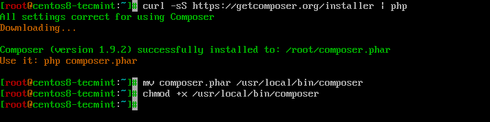 Install Composer in CentOS 8