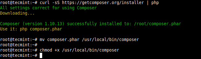 Install Composer in Ubuntu