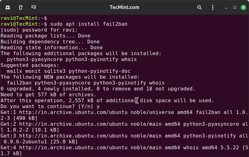 Install Fail2ban in Ubuntu