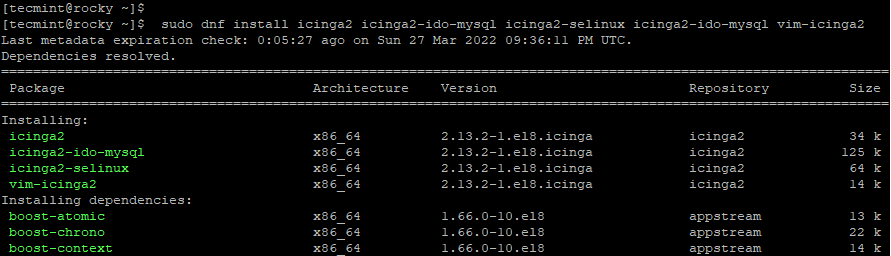 Install Icinga2 in RHEL