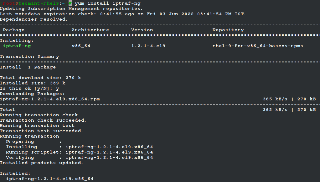 Install IPtraf-ng in RHEL