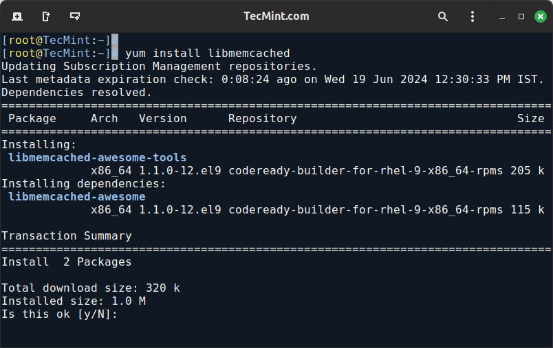 Install libmemcached in RHEL