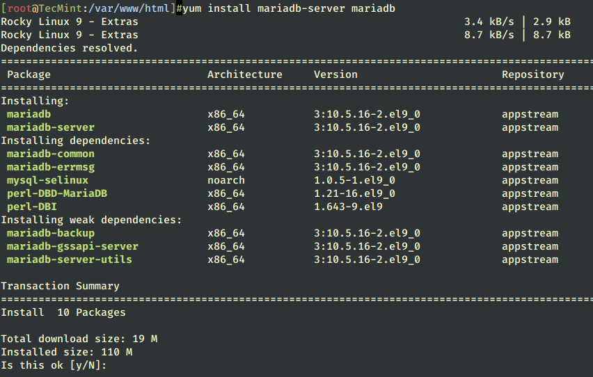 Install MariaDB in Linux