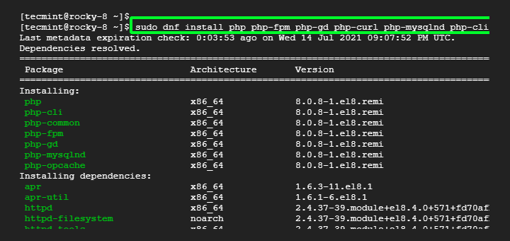 Install PHP 8.0 on Rocky Linux