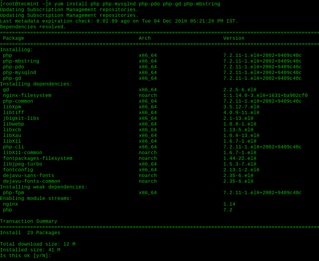 Install PHP on RHEL 8