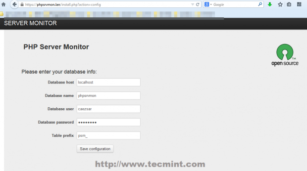 Enter MySQL Database Details