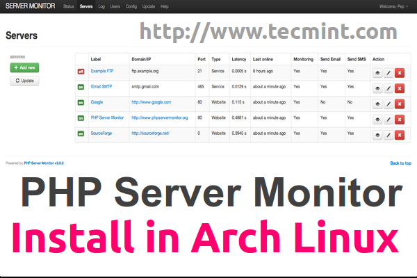 Install PHP Server Monitor in Arch Linux