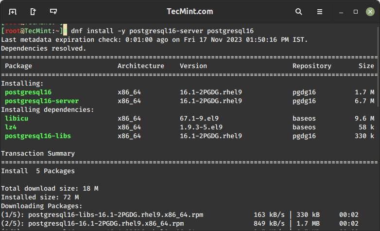 Install PostgreSQL Server