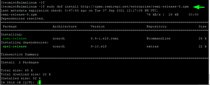 Install Remi in AlmaLinux