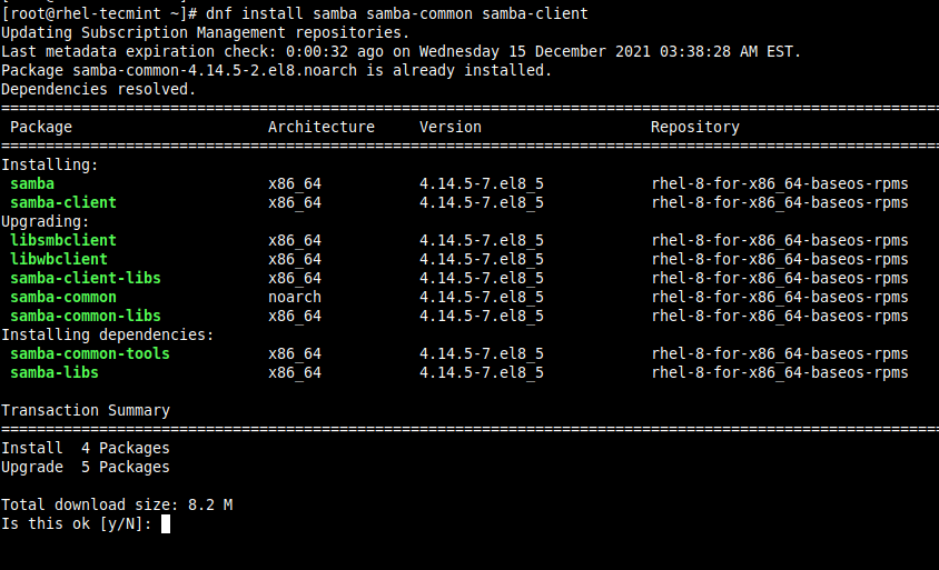 Install Samba in RHEL