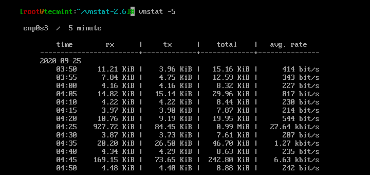 Install vnStat to Monitor Linux Network Traffic