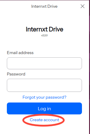 Internxt Drive Login