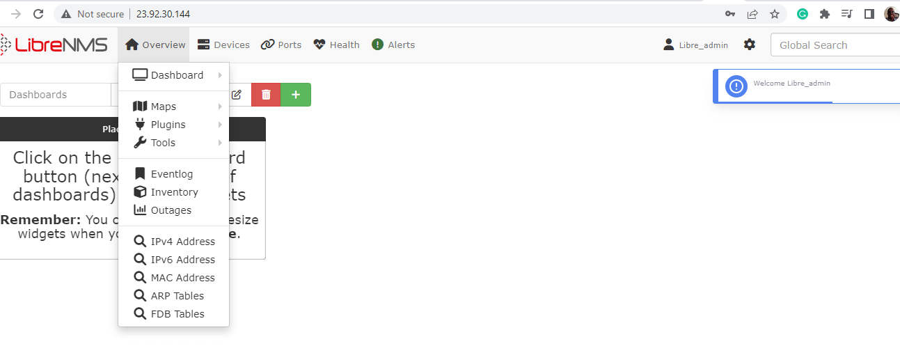 LibreNMS Dashboard