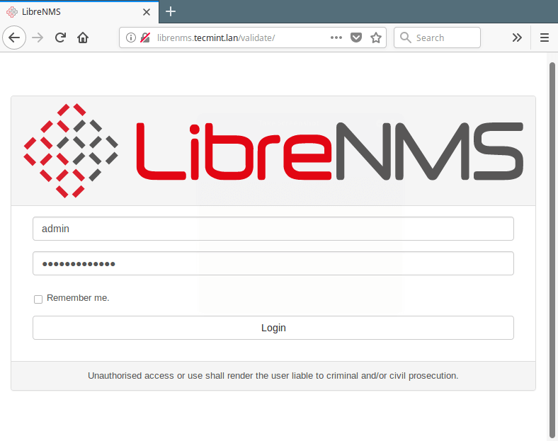 LibreNMS Login Page