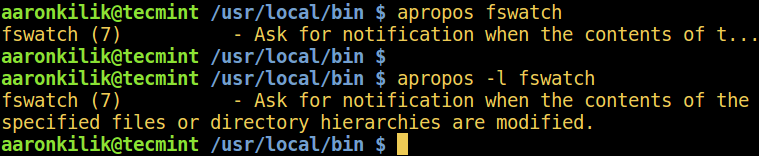 Linux apropos Command Example