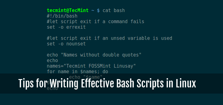 Linux Bash Scripting Writing Tips