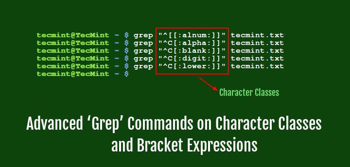 Linux Grep Commands on Character Classes