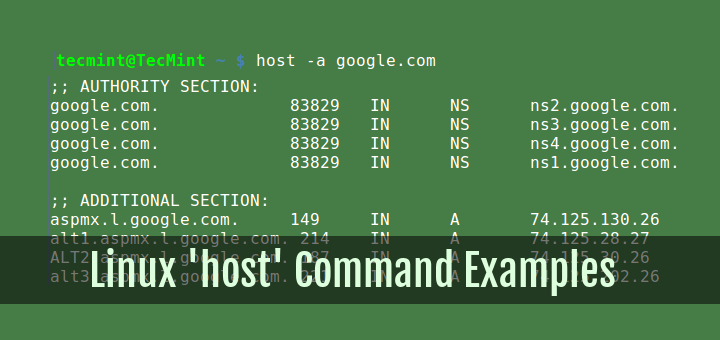 Linux host Command Examples