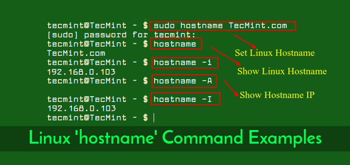 Linux Hostname Command Examples