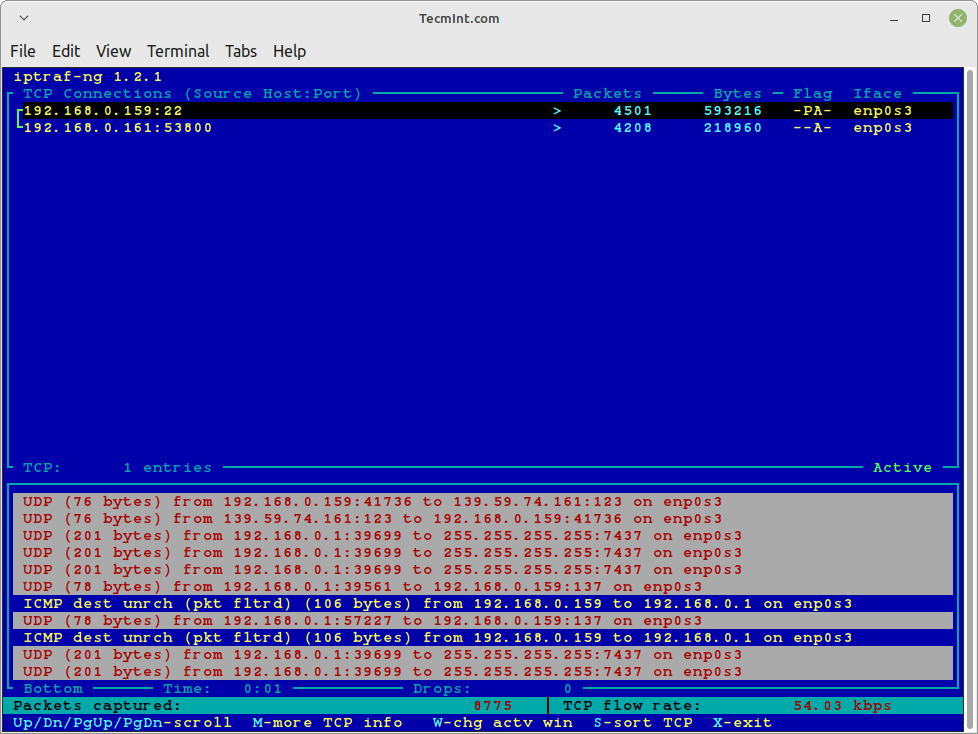 Linux LAN Network Interface Monitoring