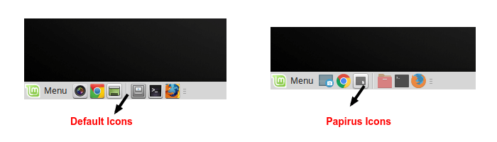 Before or After Icons on Linux Mint 18