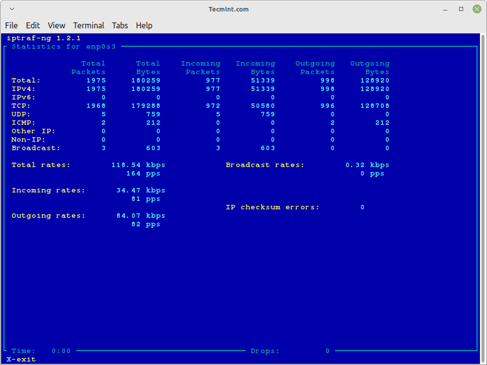 Linux Monitor Network Statistics