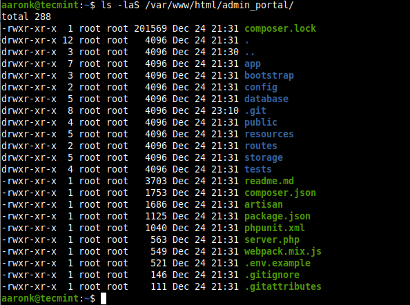 List All Files Sort By Sizes