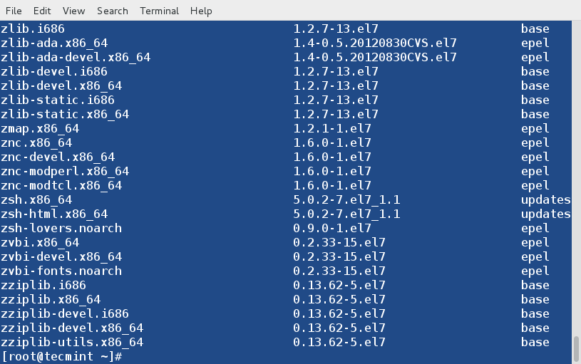 List Available Packages using DNF