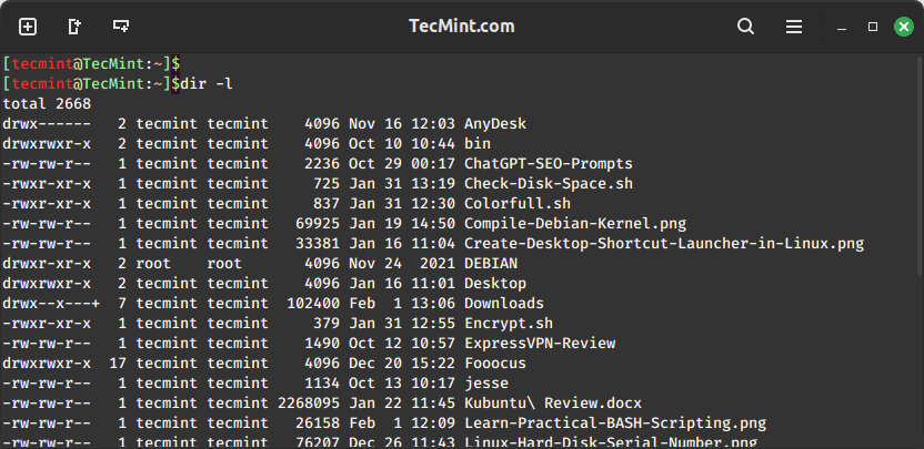 List File Types