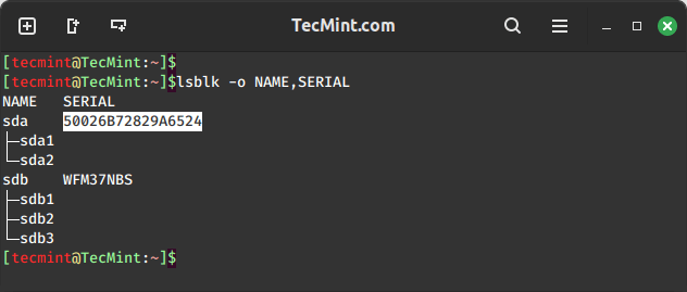 List Hard Disk Serial Number