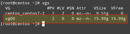 List LVM Volume Groups