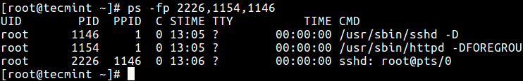 List Processes by PIDs