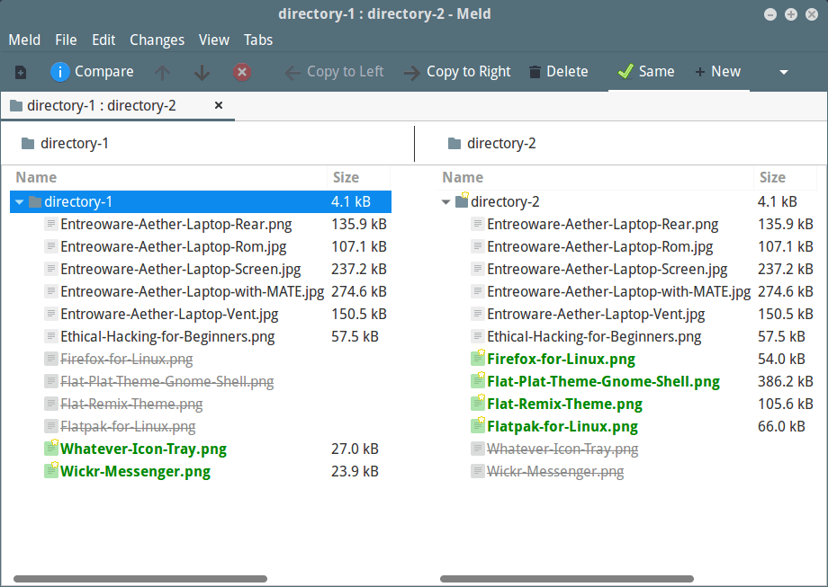 Listing Difference Between Directories