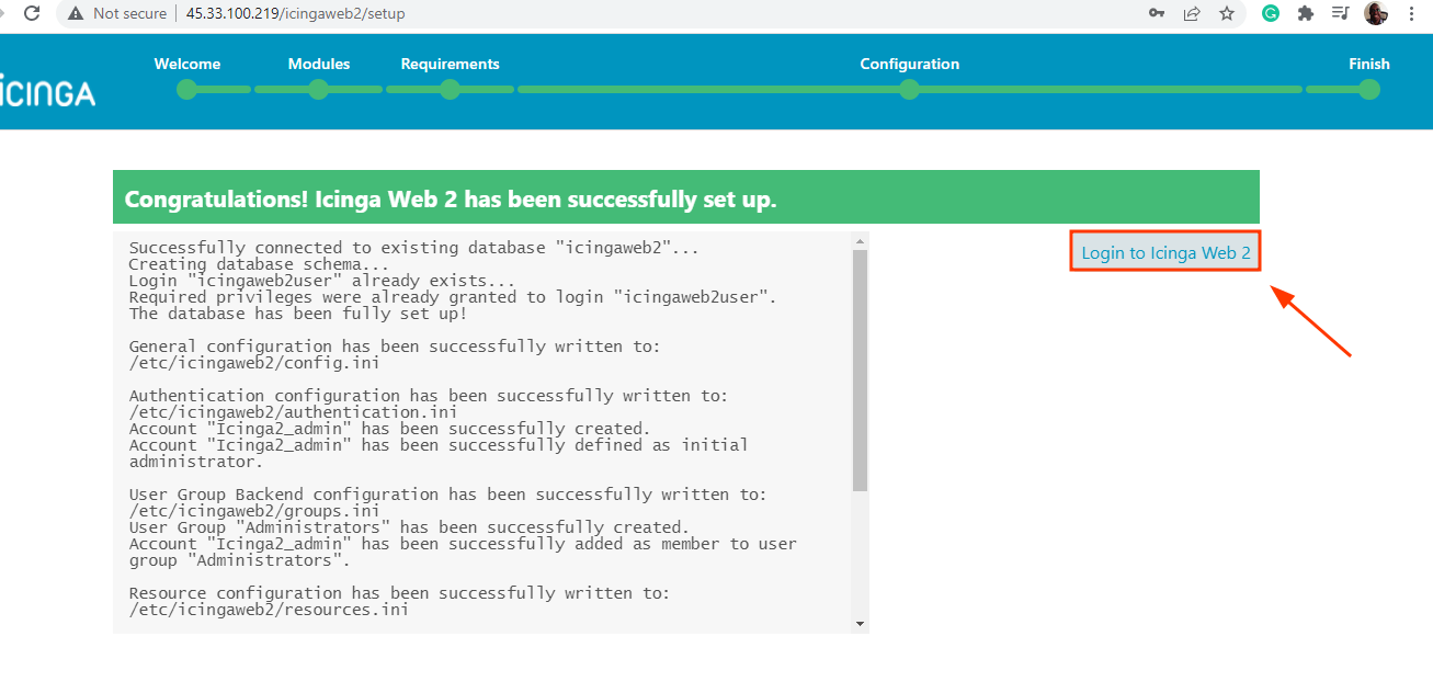 Login to Icinga Web2