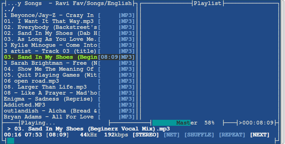 MOC Commandline Music Player