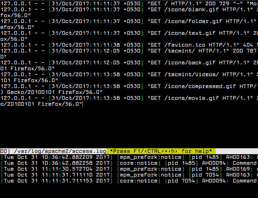 Multitail Monitor Logs