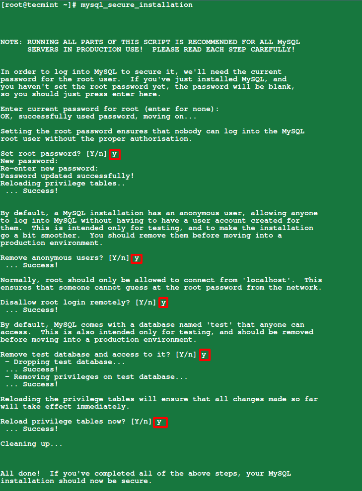 Mysql Secure Installation