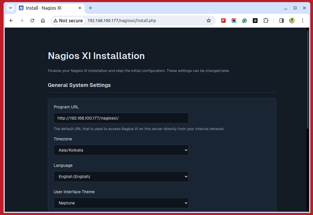 Nagios XI Settings