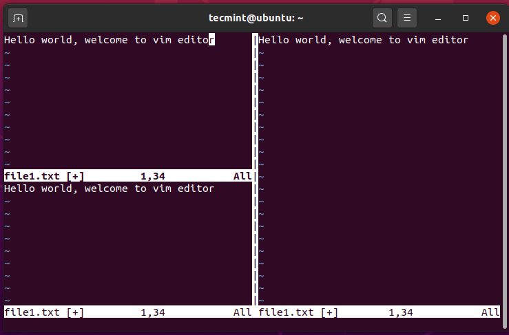 Navigate to Upper VIM Screen