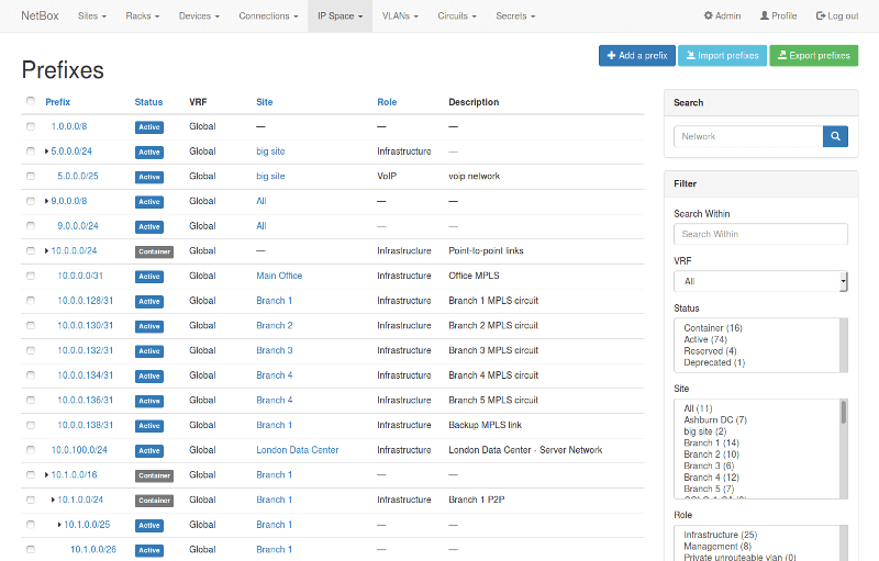 Netbox - IP Address and DC Management Tool