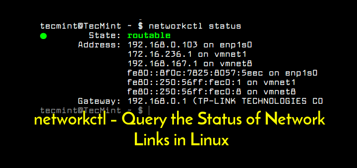 networkctl - Check Network Interface Status