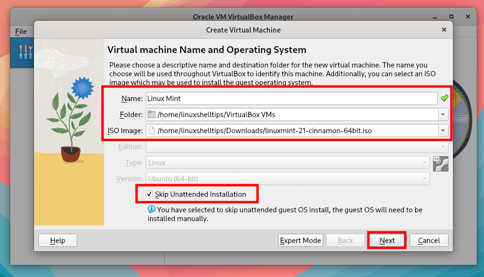 New Virtual Machine Details