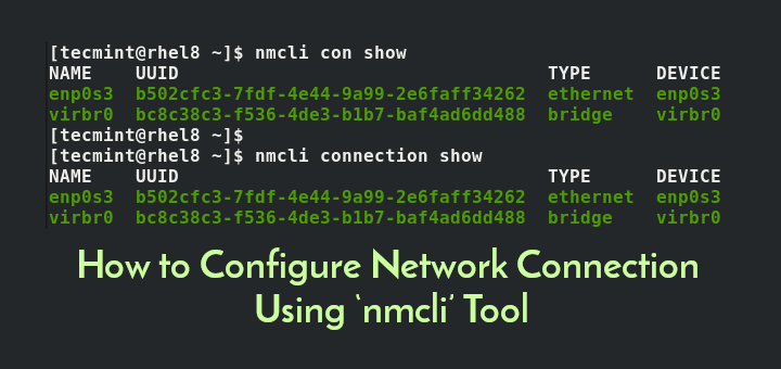 Configure Network Using nmcli Tool