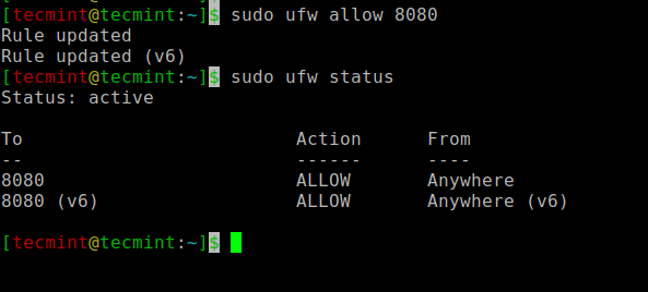 Open Jenkins Port on UFW Firewall