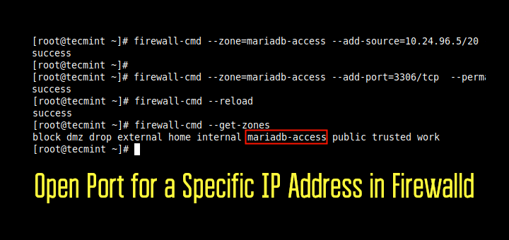 Open Port for IP Address in CentOS