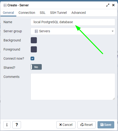 PgAdmin PostgreSQL Details