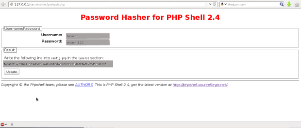 Set PHP Shell Password