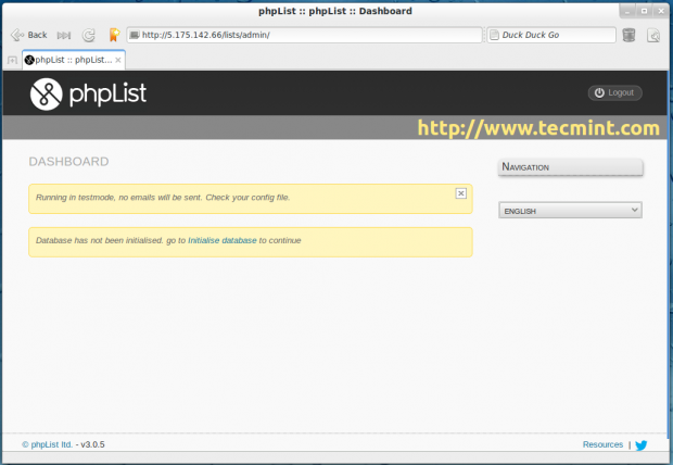 phpList Installation Wizard