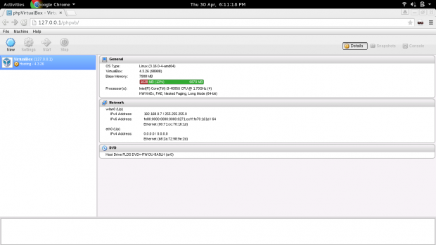 PhpVirtualBox Dashboard
