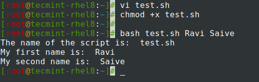 Bash Positional Parameter